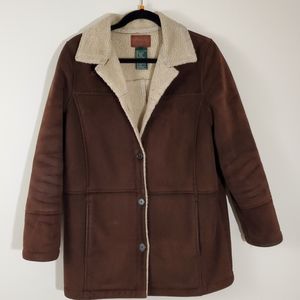 Ralph Lauren Sherpa Lined faux Suede Jacket Small